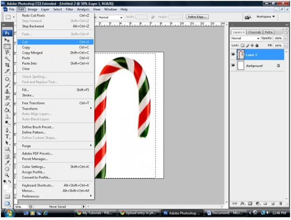 Creation of Candycane cocoa.: Step 3